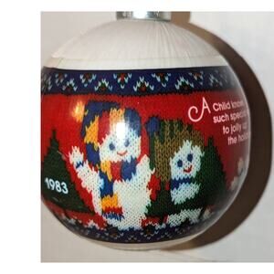 1983 Baby's Second Christmas Hallmark Satin Ball Christmas Tree Ornament Rare